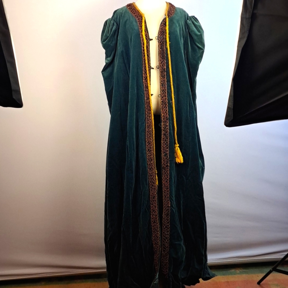 Regal Women's Costume - Spruce Green Over-Cape Full Length - Renaissance - Witch